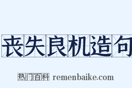 丧失良机造句是什么意思的图片